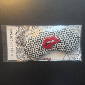 NEW The Sleepy Cottage Polka Dot Red Lip Sleep Eye Mask